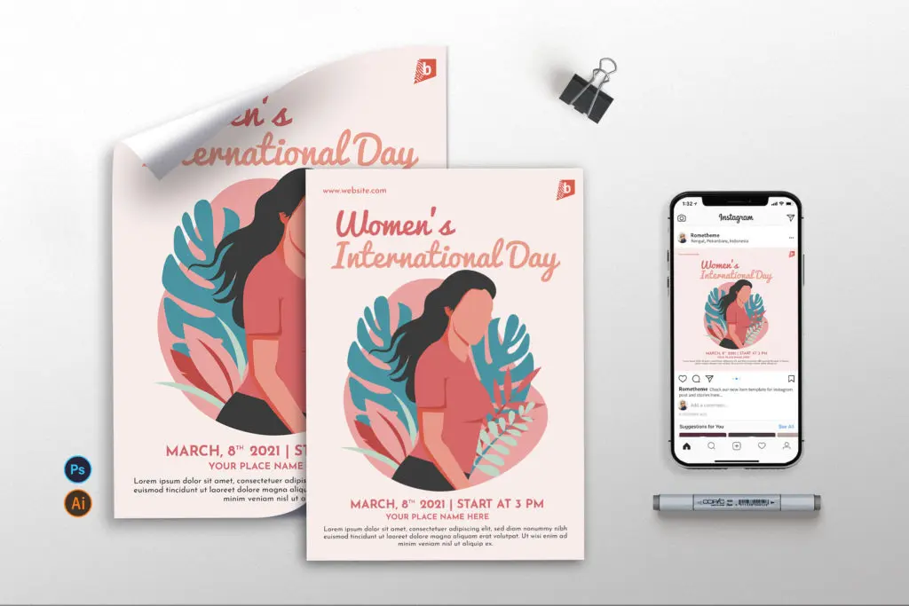 women's day sales instagram post advertisemen Template