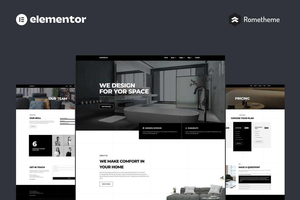 D'Interior - Interior Design Elementor Pro Full Site Template Kit ...