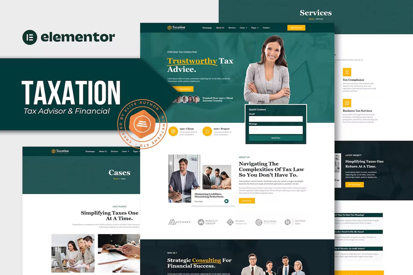 Taxation Tax Advisor & Financial Consulting Elementor Pro Template
