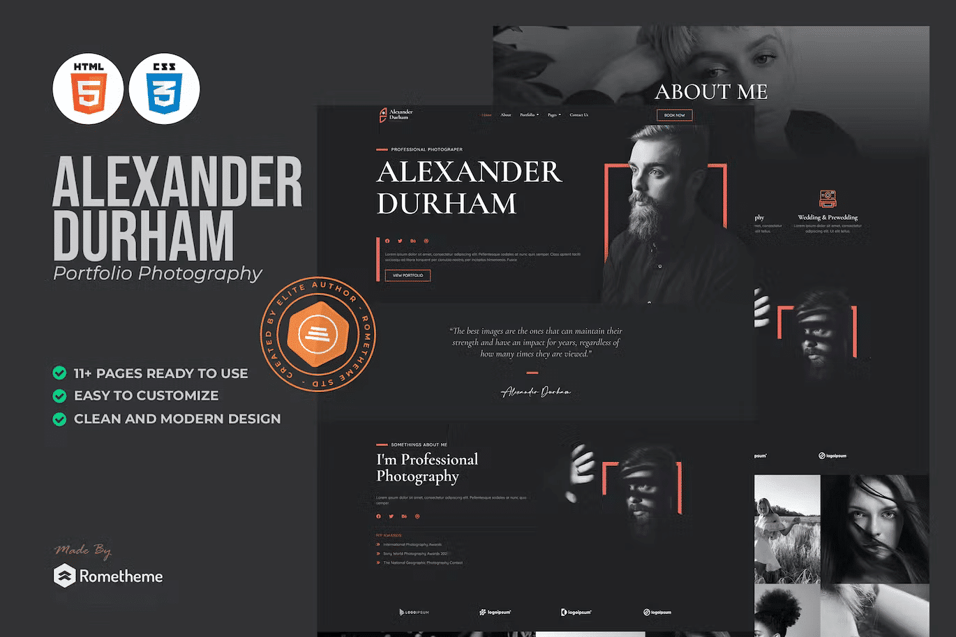 Alexander Durham - Portfolio Photography HTML Template