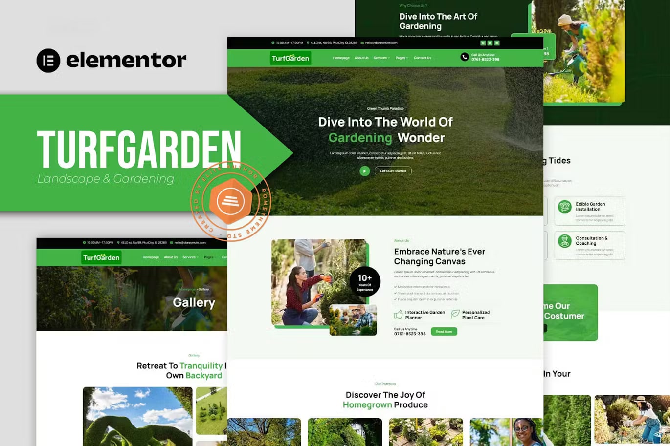 Turfgarden - Landscape & Gardening Elementor Template Kit - Rometheme