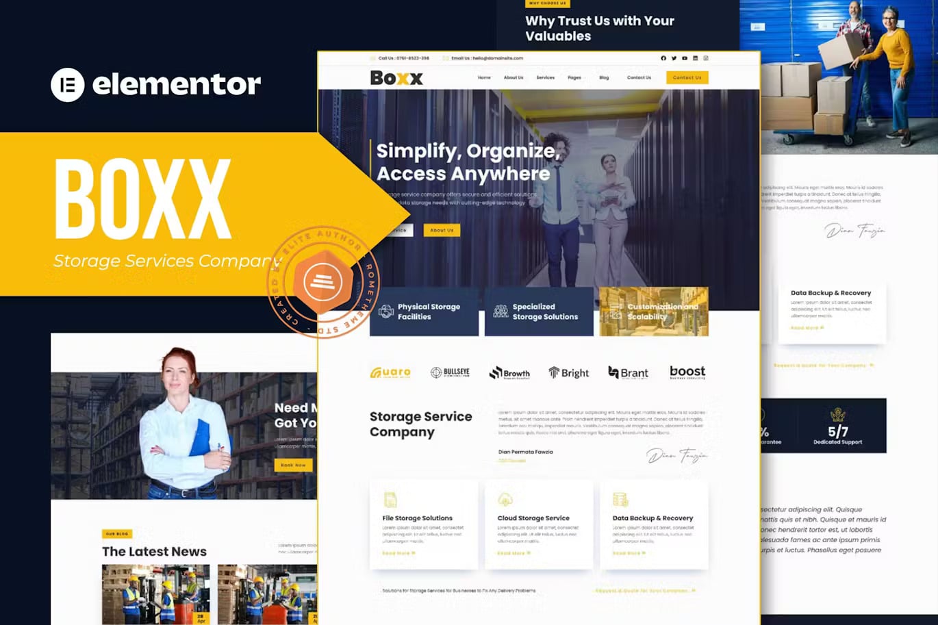 Boxx - Storage Services Company Elementor Template Kit - Rometheme