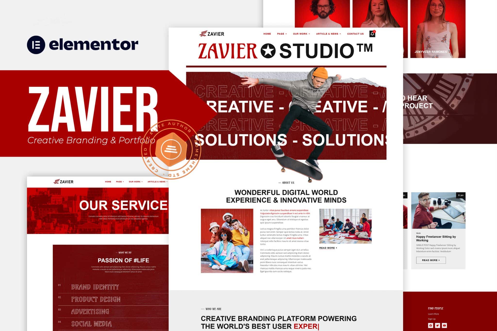 Zavier - Creative Branding & Portfolio Elementor Template Kit