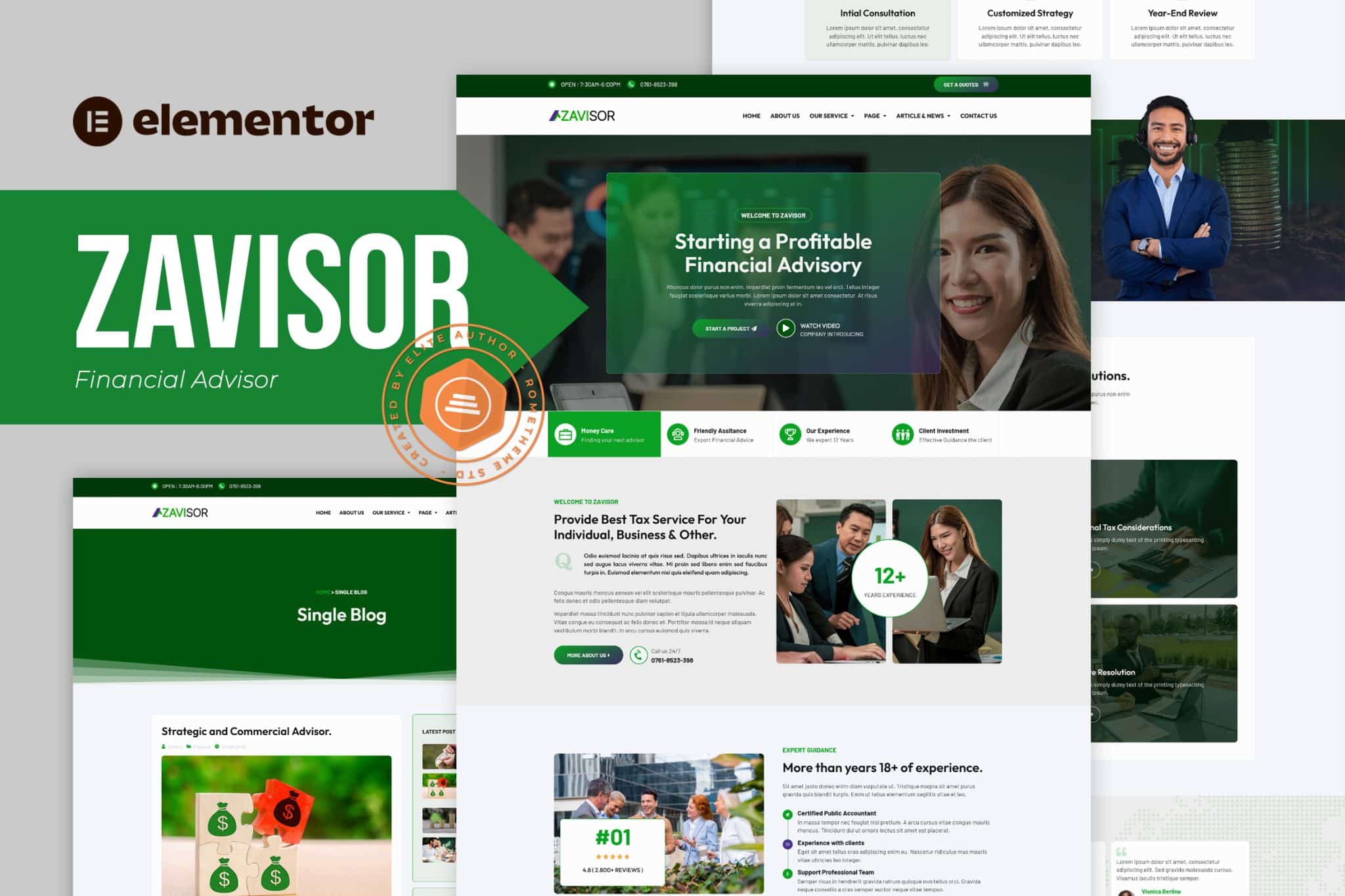 Zavisor - Financial Advisor Elementor Template Kit