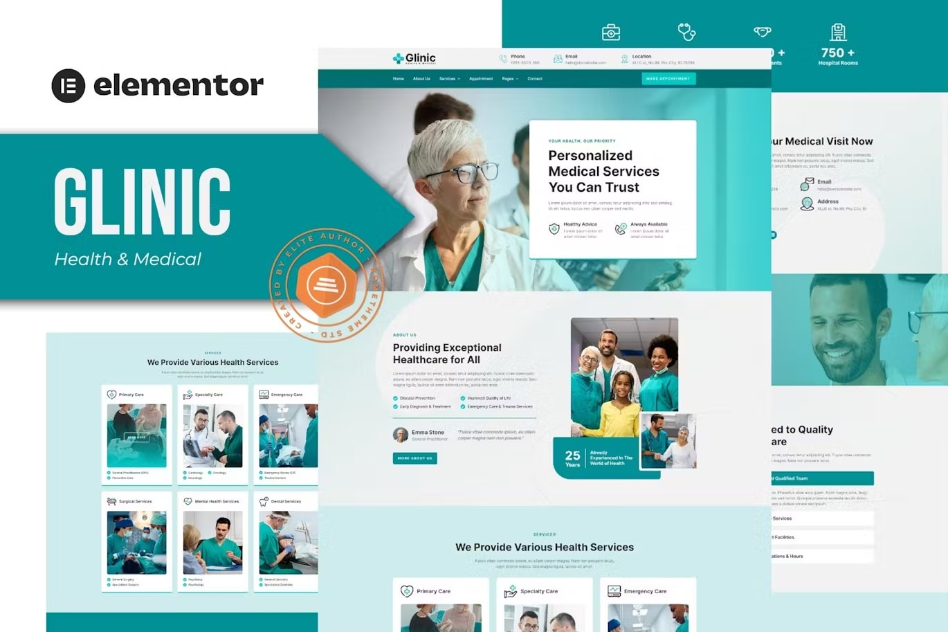 Glinic - Health & Medical Elementor Template Kit - Rometheme