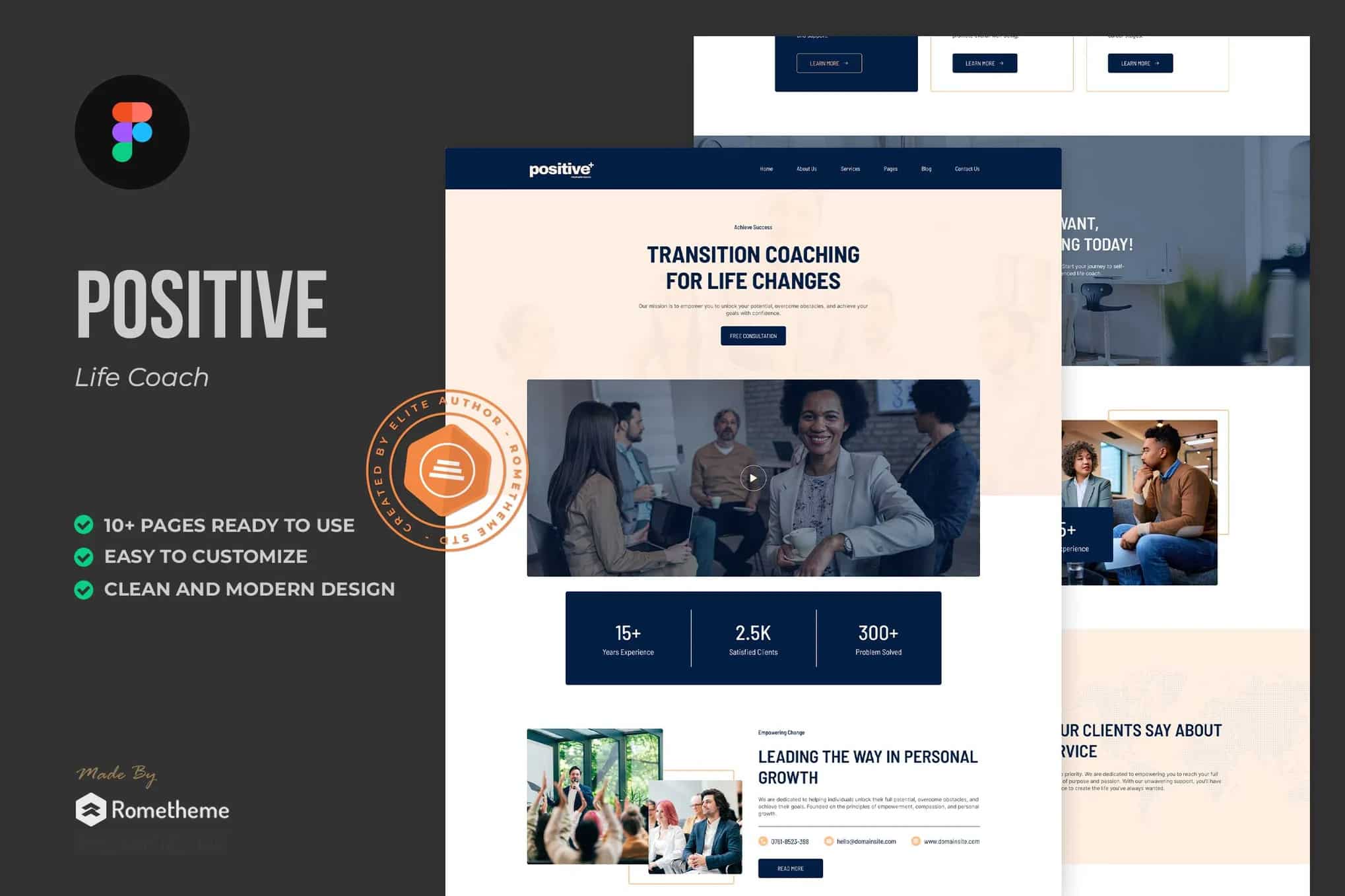 Positive - Life Coach & Public Speaker Figma Template