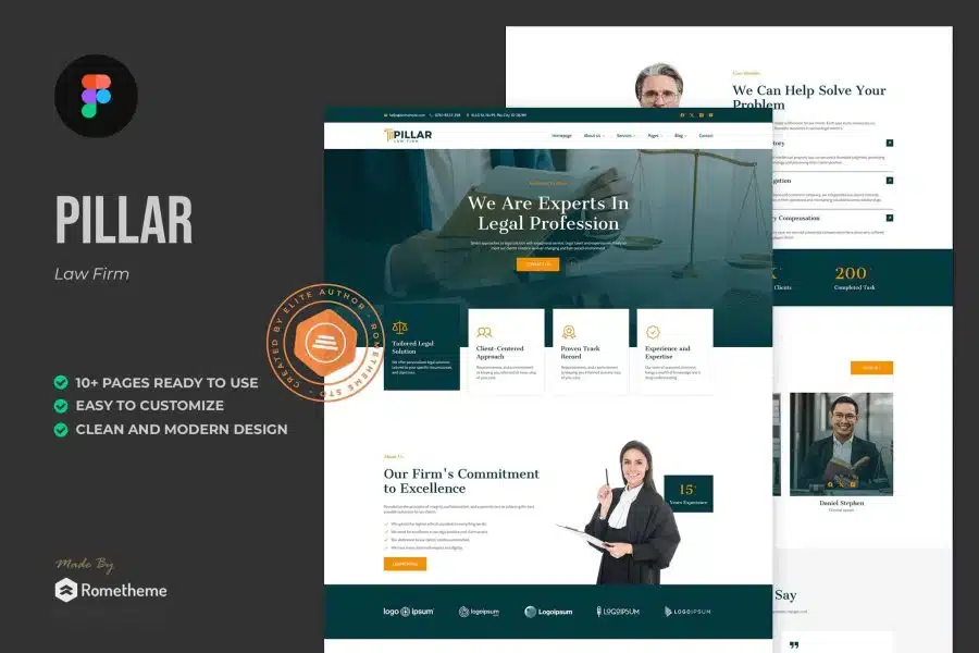 Pillar - Lawyer & Attorney Figma Template