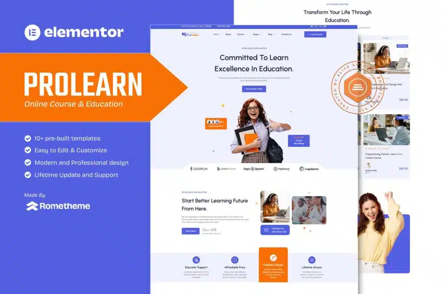 Prolearn - Online Course & Education Elementor Template Kit