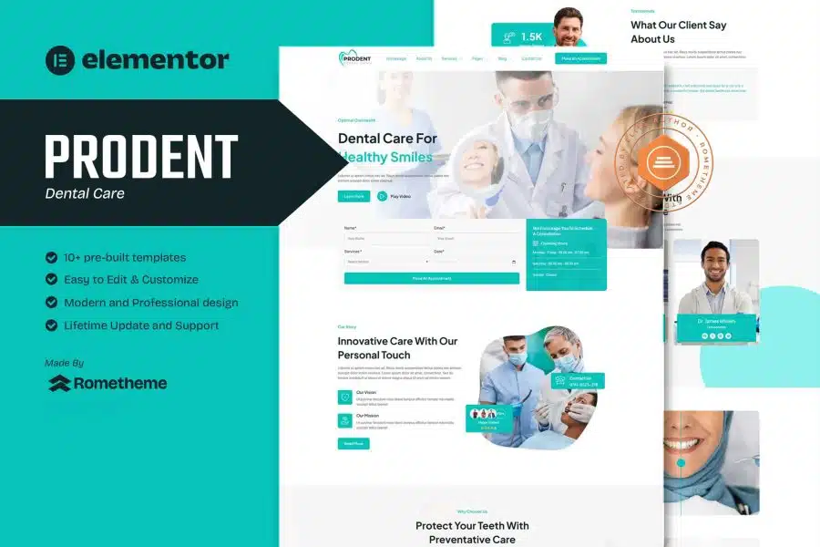 Prodent - Dentist Dental Care Elementor Template Kit