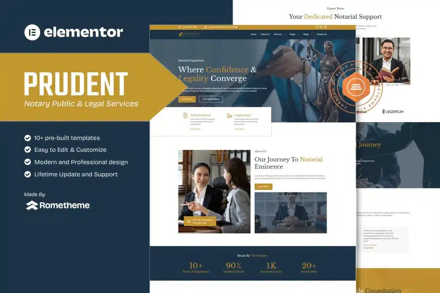 Prudent - Notary Public & Legal Services Elementor Template Kit