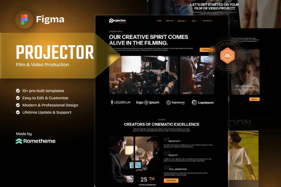 Projector - Film & Video Production Figma Template