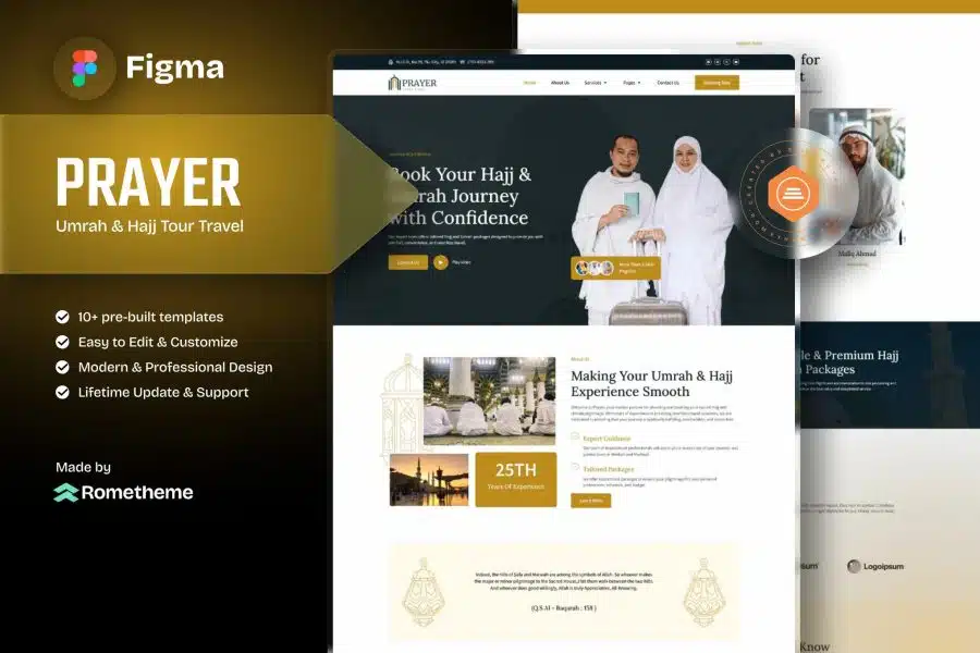 Prayer - Umrah & Hajj Tour Travel Figma Template