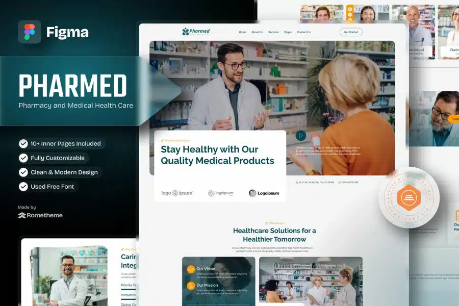 Pharmed - Pharmacy & Medical Health Care Figma Template