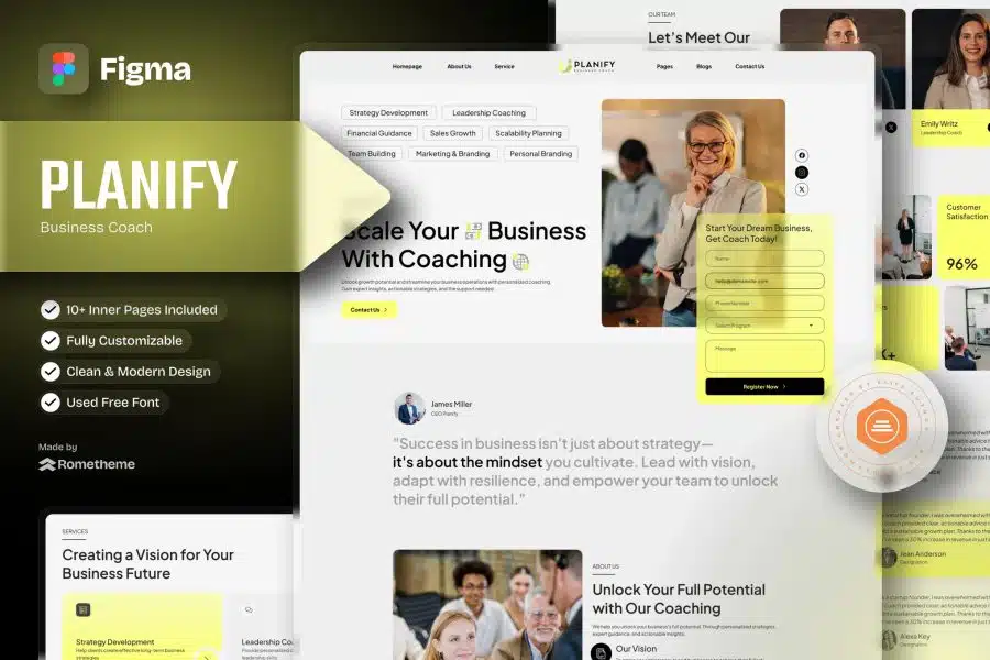 Planify - Business Coaches Figma Template