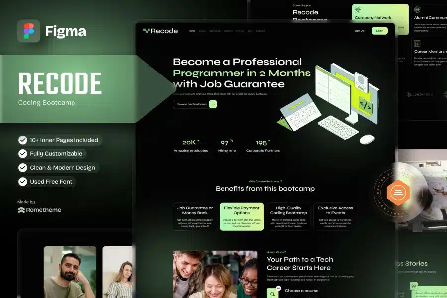 Recode - Coding Bootcamp Figma Template