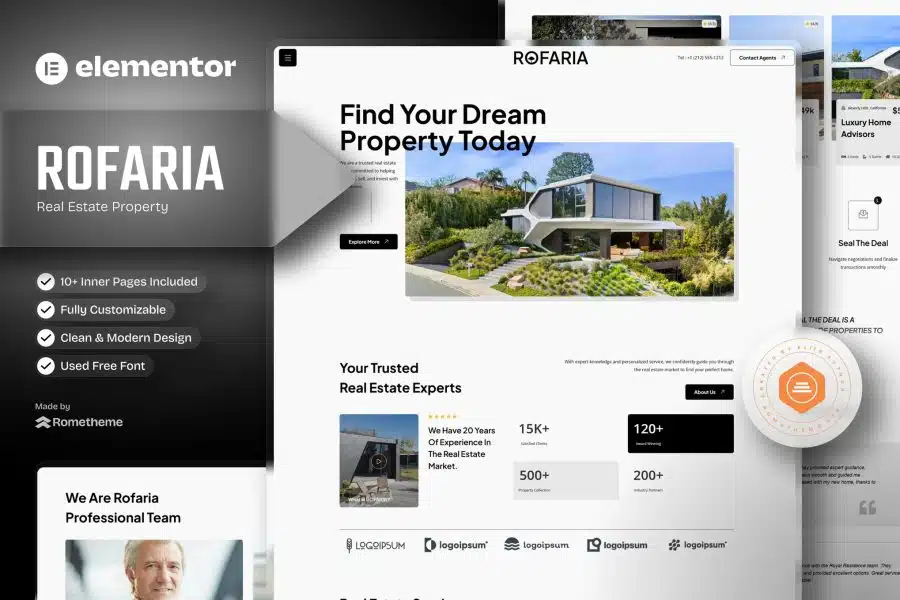 Rofaria - Real Estete Property Elementor Template Kit