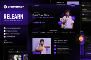 Relearn - Online Courses & E-Learning Elementor Template Kit - Rometheme