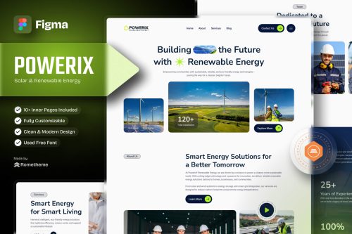 Powerix - Solar & Renewable Energy Figma Template