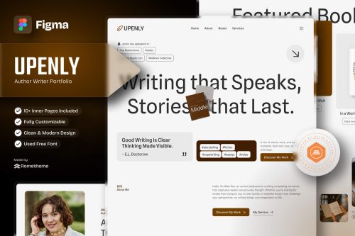 Upenly - Author Writer Portfolio Figma Template