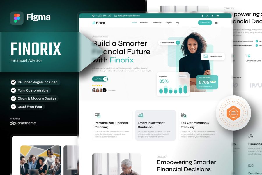 Finorix - Financial Advisors & Wealth Management Figma Template