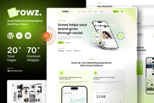 Growz - Social Media Marketing Agency WordPress Theme