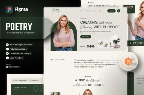 Poetry - Personal Portfolio & Resume Figma Template