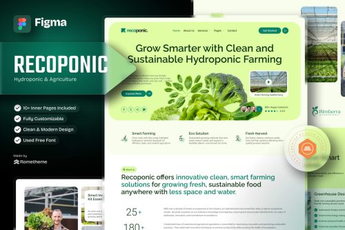 Recoponic - Hydroponic & Agriculture Figma Template