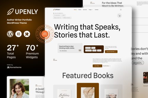 Upenly - Author Writer Portfolio WordPress Theme