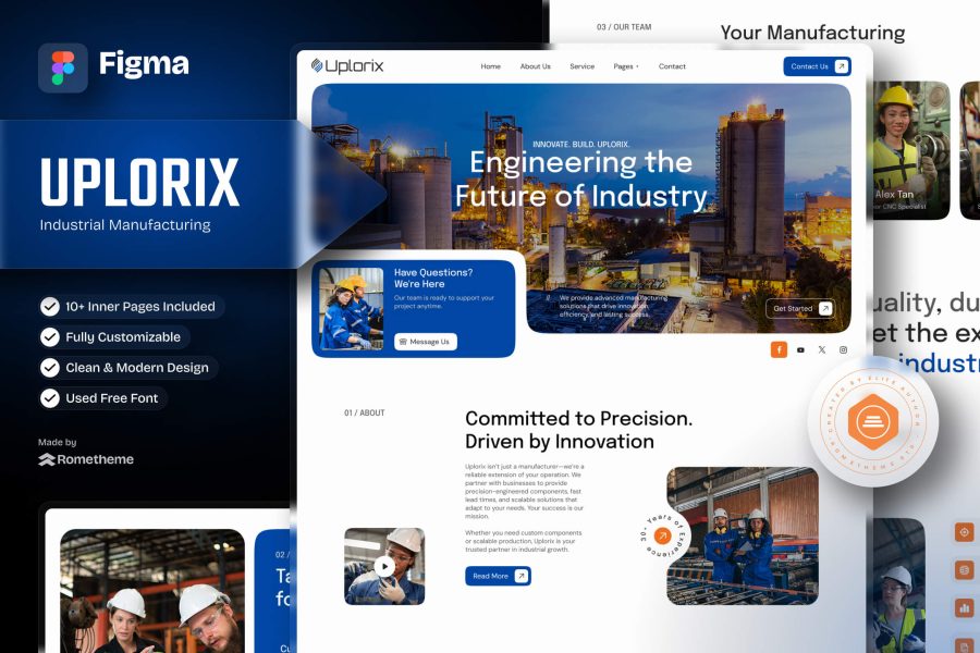 Uplorix - Industrial Manufacture Figma Template